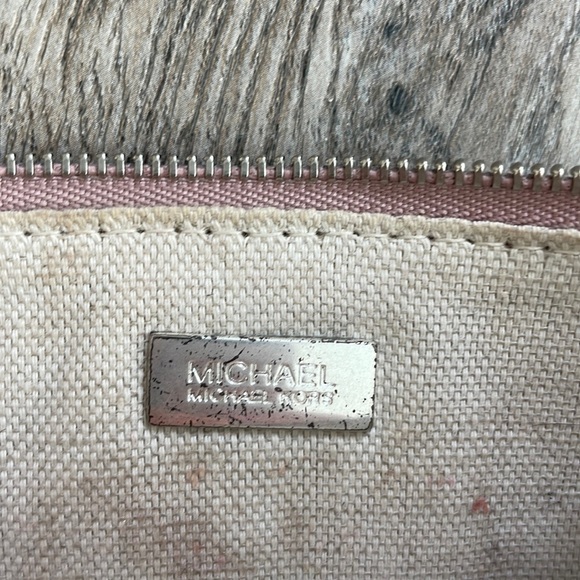 Michael by Michael Kors Mini Pink Metallic Leather and Rhinestone Wristlet Purse - Picture 8 of 9